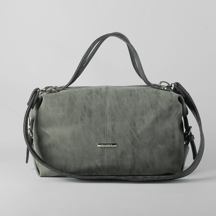 Сумка женская, отдел на молнии, наружный карман, регулируемый ремень, цвет светло-серый