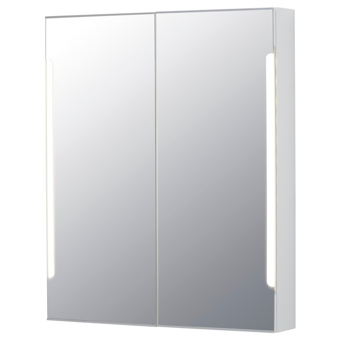 Зеркальный шкафчик СТОРЙОРМ, 2 дверцы, подсветка, белый