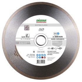 

Диск алмазный сплошной DISTAR Hard Ceramics, керамическая плитка, мокрый рез, 300х2х32 мм