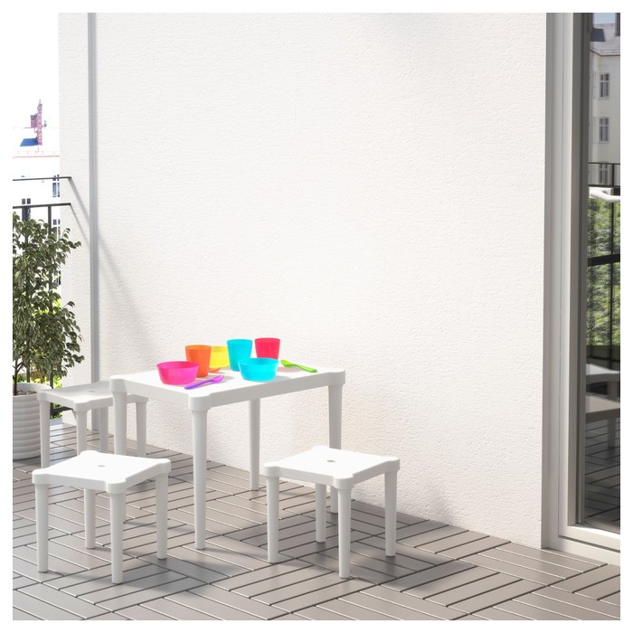 Табурет детский УТТЕР, для дома и улицы, белый