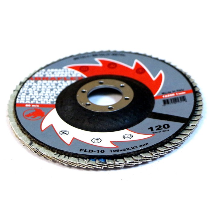 Круг лепестковый торцевой ABRAFLEX FLD-10, P120, 125 х 22,2 мм