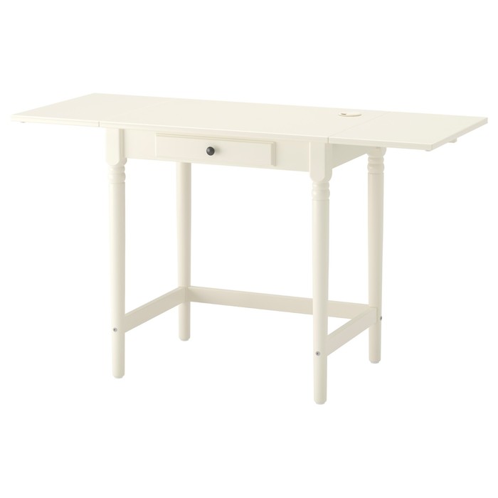 Письменный стол ИНГАТОРП, 73-127x50х74 см, белый