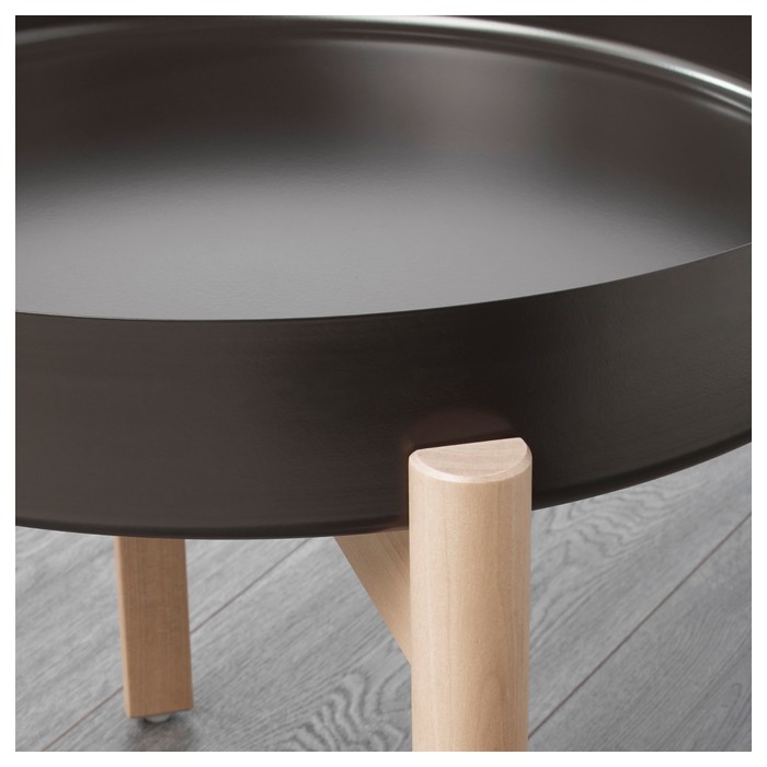 Журнальный стол ЮППЕРЛИГ, 50 см, темно-серый, береза