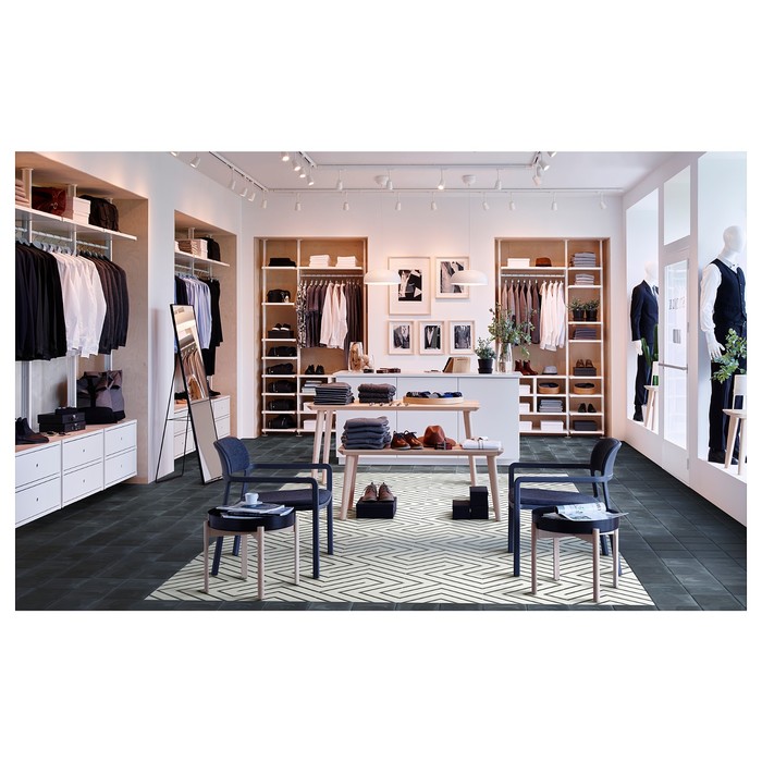 Журнальный стол ЮППЕРЛИГ, 50 см, темно-серый, береза