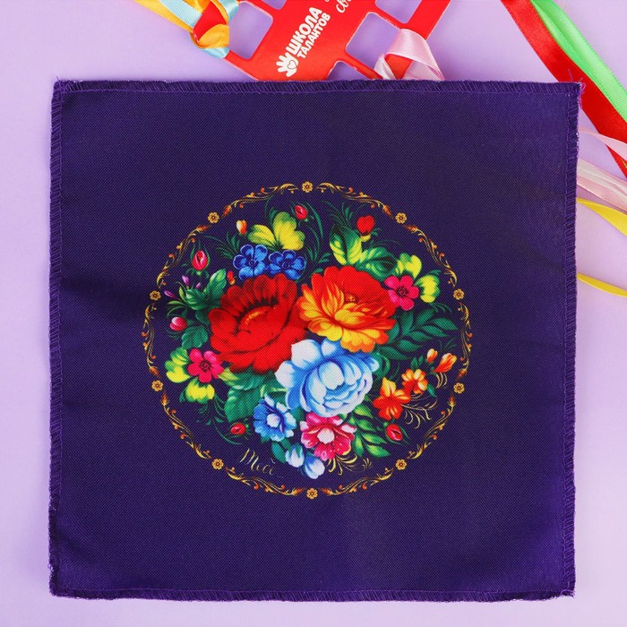 Вышивка лентами по шкатулке "Жостово"