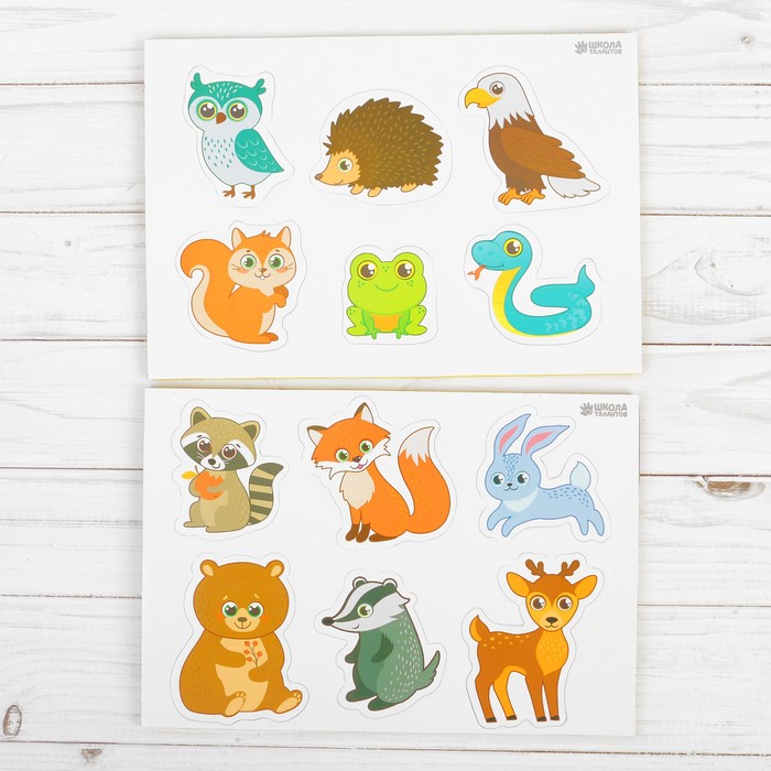 Магниты мягкие "Лесные животные", набор 12 шт.