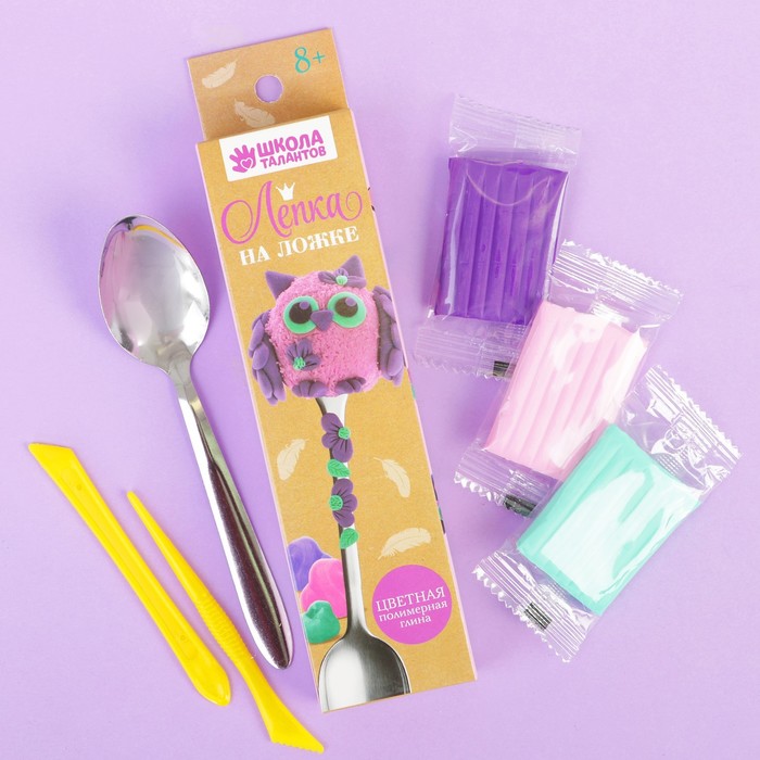 Набор для декора ложки полимерной глиной "Сова"