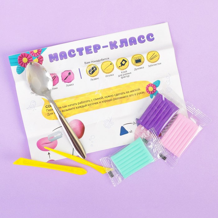 Набор для декора ложки полимерной глиной "Сова"