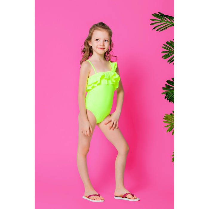 Купальник слитный для девочки "Модница", рост 116-122 см (6-7 лет), цвет жёлтый