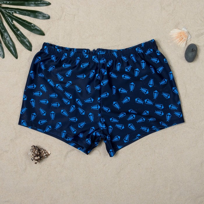 Трусы купальные для мальчика "Скелетон", рост 152-158 см (12-13 лет), цвет тёмно-синий