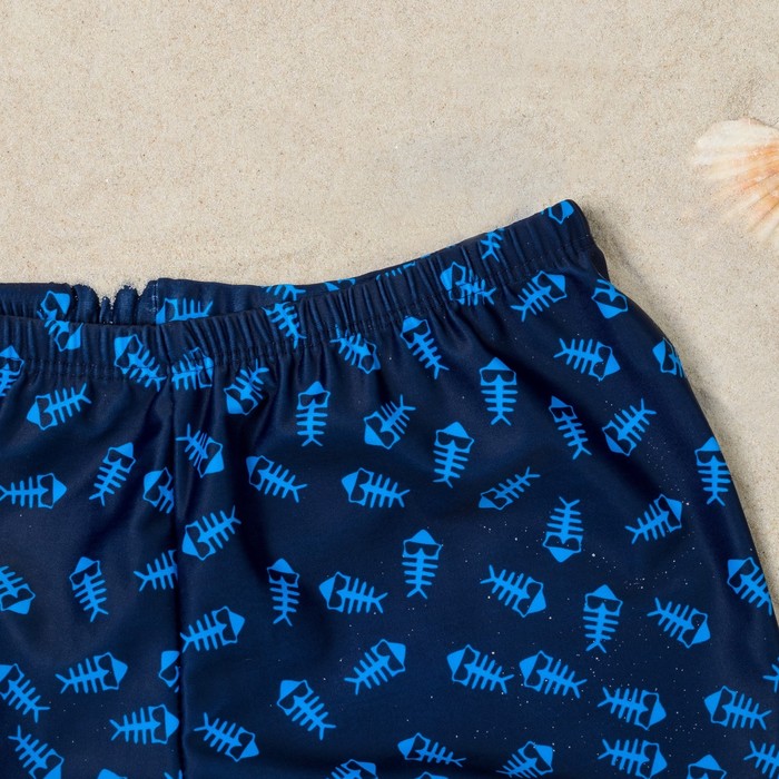 Трусы купальные для мальчика "Скелетон", рост 152-158 см (12-13 лет), цвет тёмно-синий