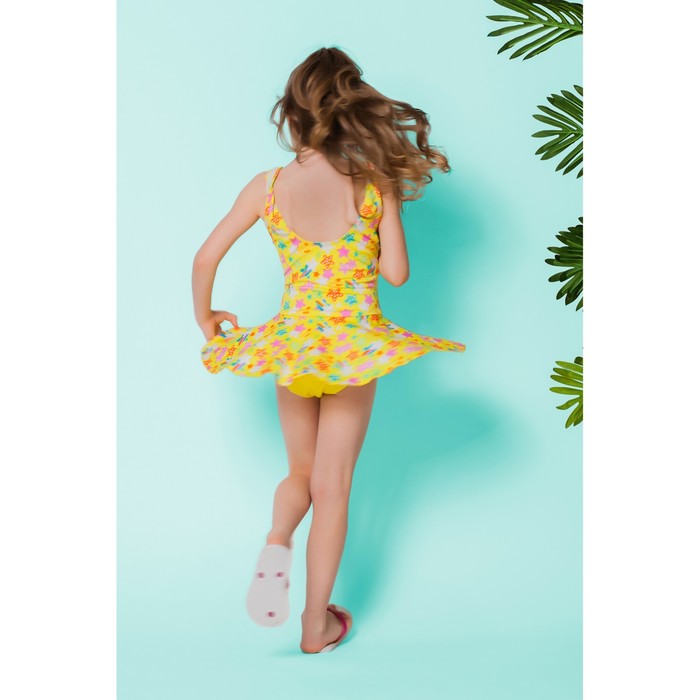 Купальник слитный для девочки "Конфетти", рост 104-110 см (4-5 лет), цвет жёлтый