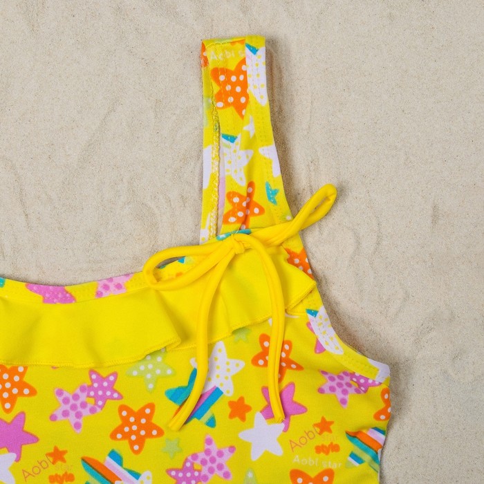 Купальник слитный для девочки "Конфетти", рост 104-110 см (4-5 лет), цвет жёлтый