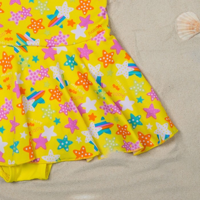 Купальник слитный для девочки "Конфетти", рост 116-122 см (6-7 лет), цвет жёлтый