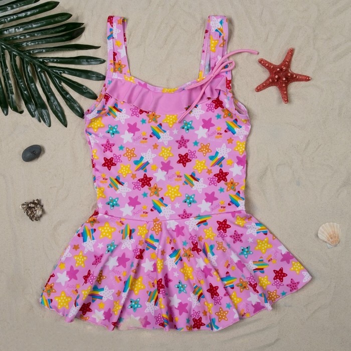 Купальник слитный для девочки "Конфетти", рост 110-116 см (5-6 лет), цвет розовый