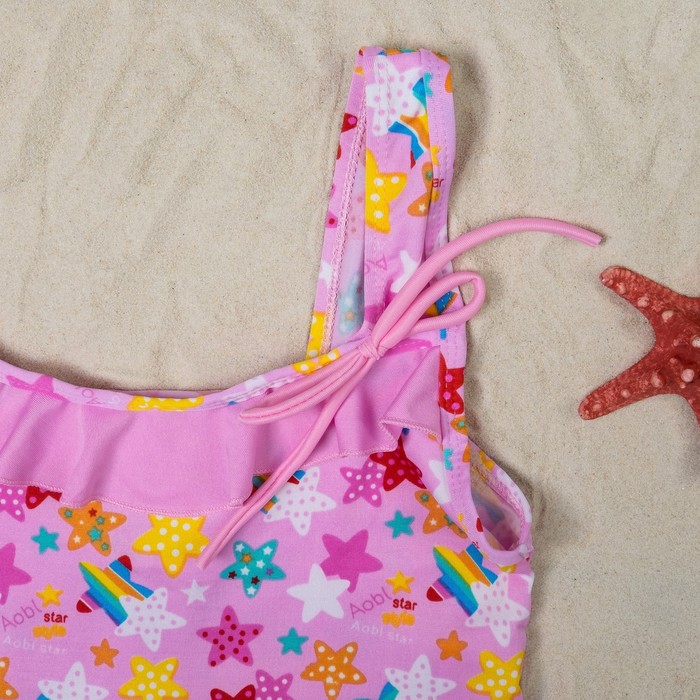 Купальник слитный для девочки "Конфетти", рост 110-116 см (5-6 лет), цвет розовый