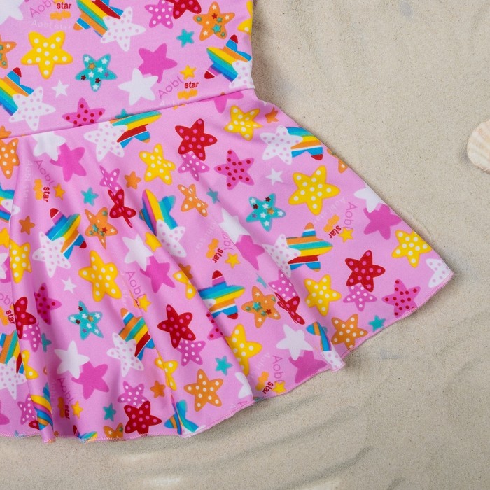 Купальник слитный для девочки "Конфетти", рост 116-122 см (6-7 лет), цвет розовый