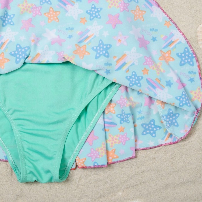 Купальник слитный для девочки "Конфетти", рост 104-110 см (4-5 лет), цвет бирюзовый