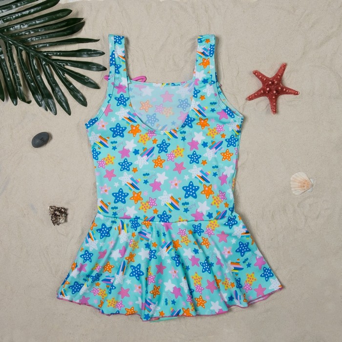 Купальник слитный для девочки "Конфетти", рост 104-110 см (4-5 лет), цвет бирюзовый
