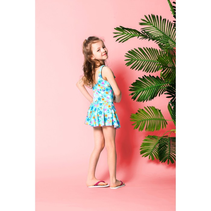 Купальник слитный для девочки "Конфетти", рост 116-122 см (6-7 лет), цвет бирюзовый