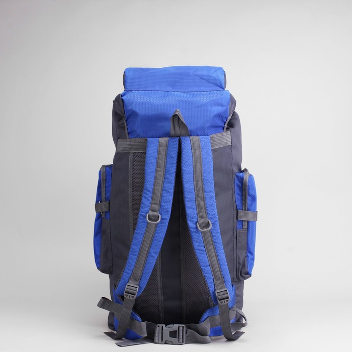 Рюкзак турист Экстрим, 38*20*70, отд на молнии, 5 н/карманов, усил спинка, серый/т-синий