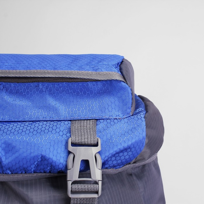 Рюкзак турист Экстрим, 38*20*70, отд на молнии, 5 н/карманов, усил спинка, серый/т-синий