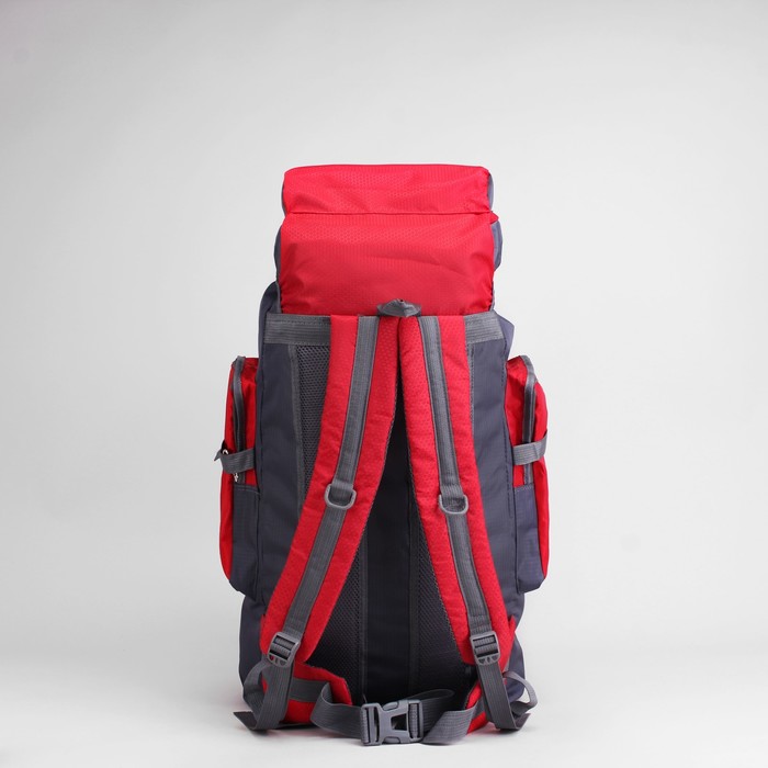 Рюкзак турист Экстрим, 38*20*70, отд на молнии, 5 н/карманов, усил спинка, серый/красный