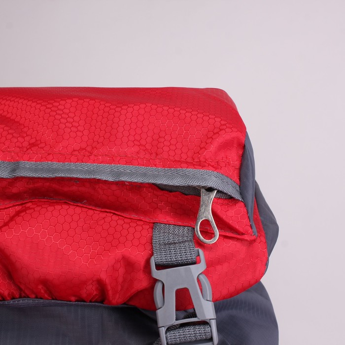 Рюкзак турист Экстрим, 38*20*70, отд на молнии, 5 н/карманов, усил спинка, серый/красный