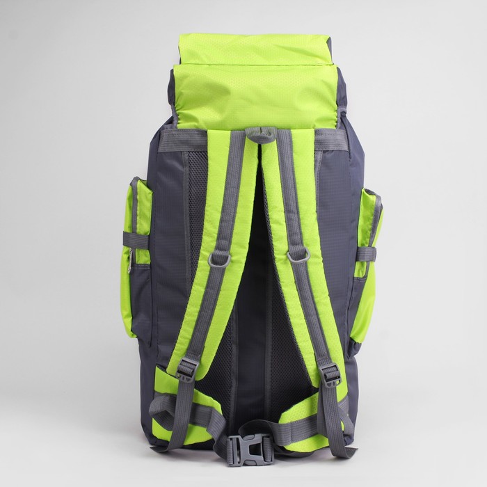 Рюкзак турист Экстрим, 38*20*70, отд на молнии, 5 н/карманов, усил спинка, серый/зелёный