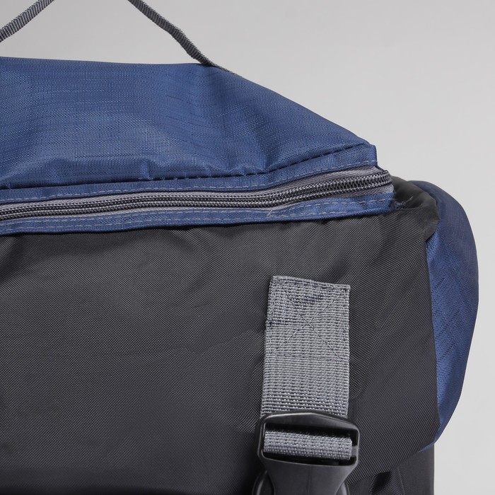 Рюкзак турист Тур, 38*22*70/82, трансф, отд на молнии, 7 н/карманов, усил спинка, чёрн/синий