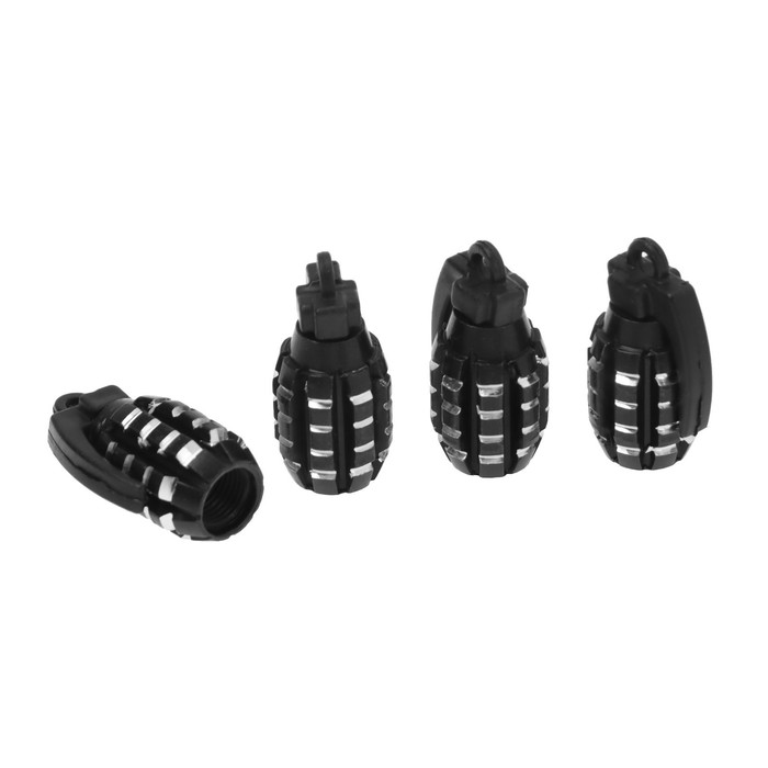 Колпачки на вентиль TORSO граната, чёрные, набор 4 шт. цена и фото