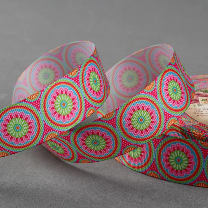 Лента репсовая "Узор", 25мм, 18±1м