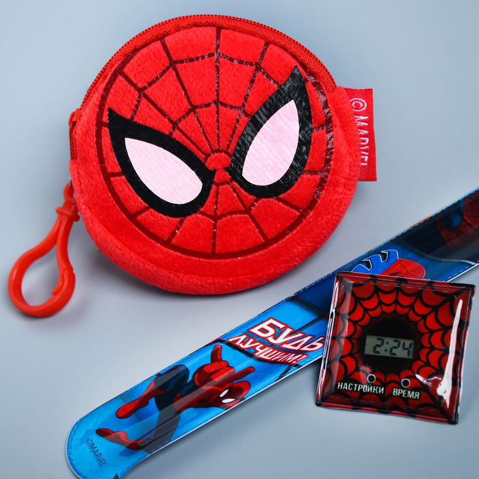 Подарочный набор "Будь лучшим!" часы + кошелек, Человек-паук
