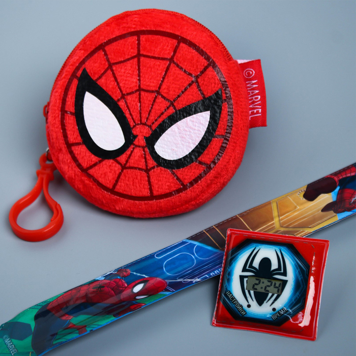 Подарочный набор "Круче всех" часы + кошелек, Человек-паук