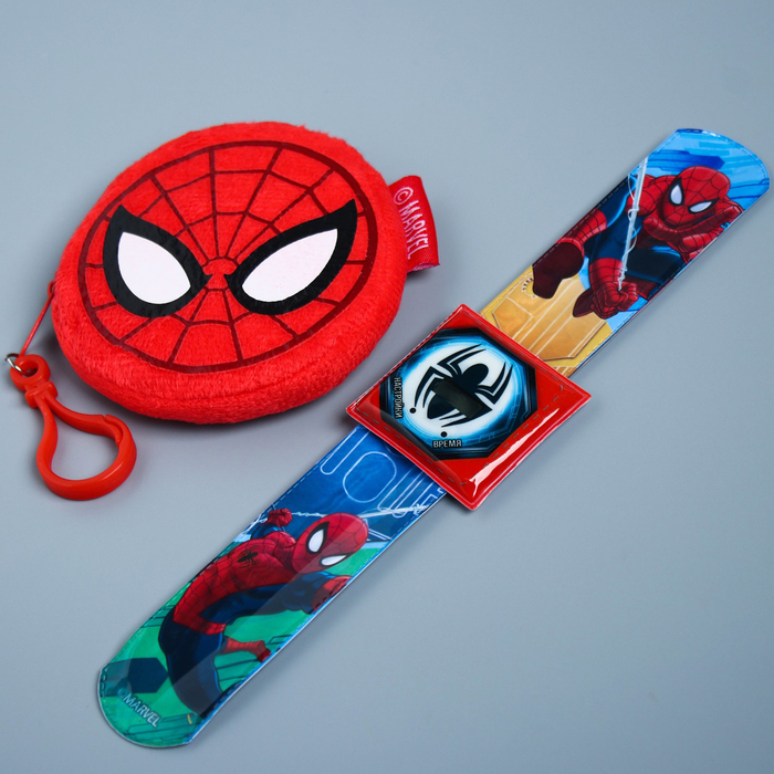 Подарочный набор "Круче всех" часы + кошелек, Человек-паук