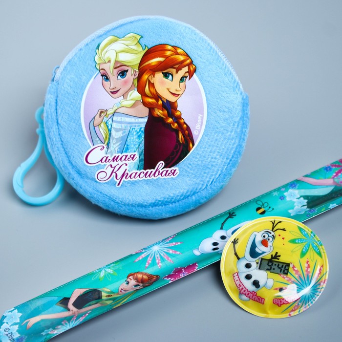 Подарочный набор "Время волшебства" часы + кошелек, Холодное сердце