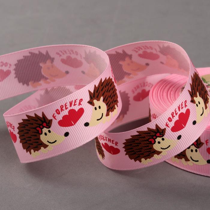 Лента репсовая "Ёжики", 25мм, 18±1м