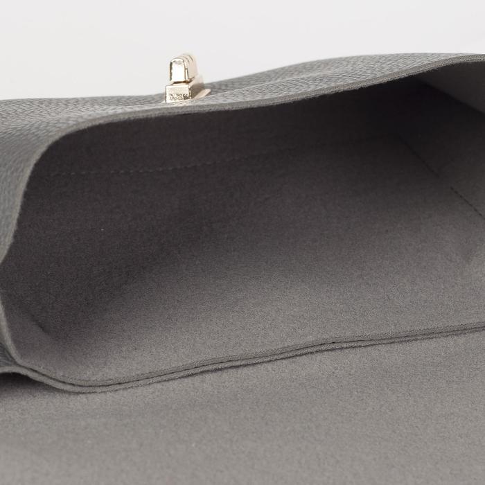 Сумка женская, 3 отдела на клапане, регулируемый ремень, цвет серый