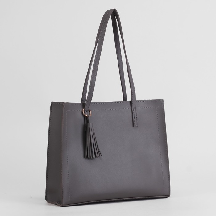 Сумка женская, отдел на молнии, цвет серый