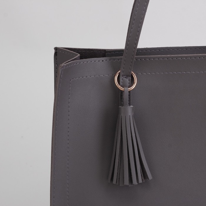 Сумка женская, отдел на молнии, цвет серый