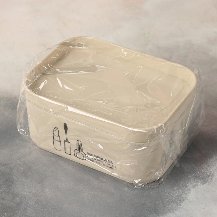 Органайзер для хранения косметических принадлежностей, с крышкой, 6 секций, цвет МИКС