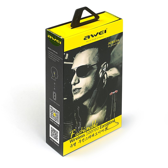 Гарнитура беспроводная Awei A860BL, bluetooth 4.0, 55 мАч, синяя