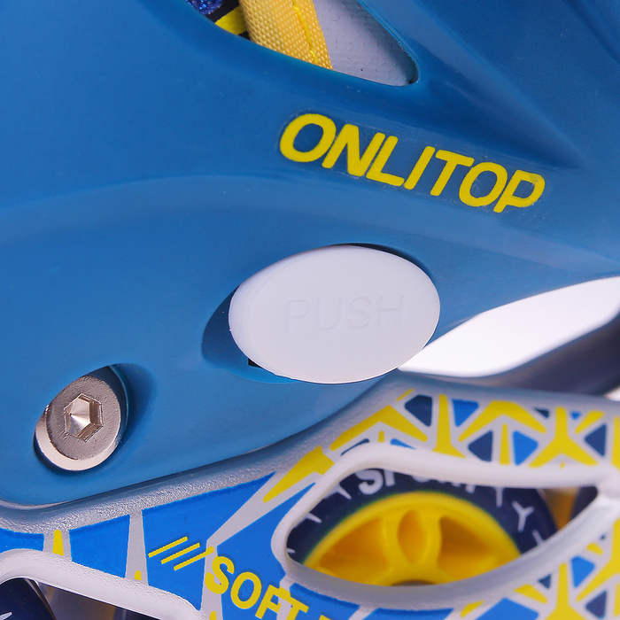 Роликовые коньки раздвижные, ABEC 7, колеса PU 64 мм, алюминиевая рама, white/blue р.31-34