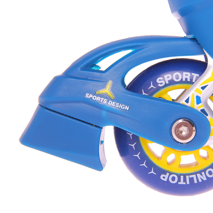 Роликовые коньки раздвижные, ABEC 7, колеса PU 64 мм, алюминиевая рама, white/blue р.31-34