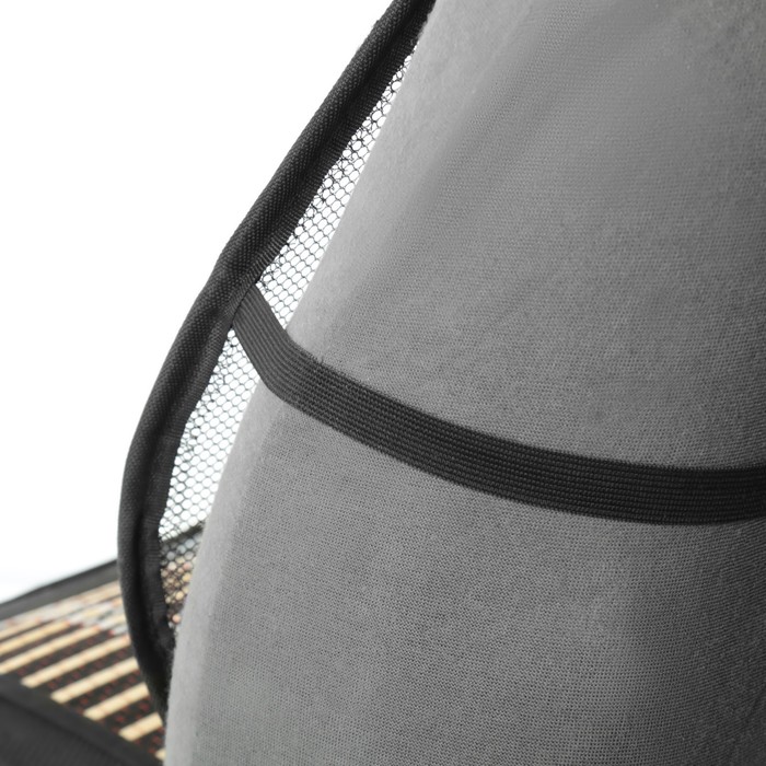 Накидка-массажер на сиденье, с капюшоном на подголовник, бамбуковые вставки, черный