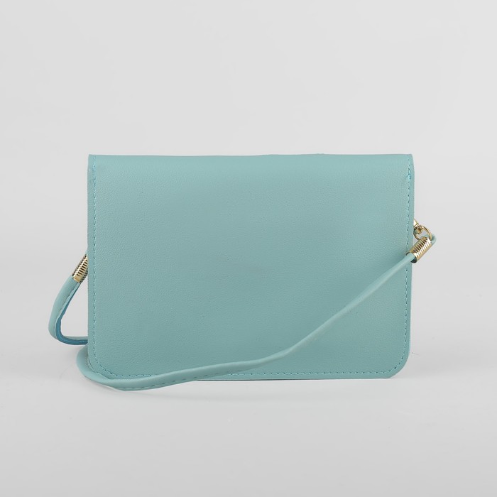 Сумка детская "Зайки", 2 отдела на клапане, длинный ремешок, цвет мятный