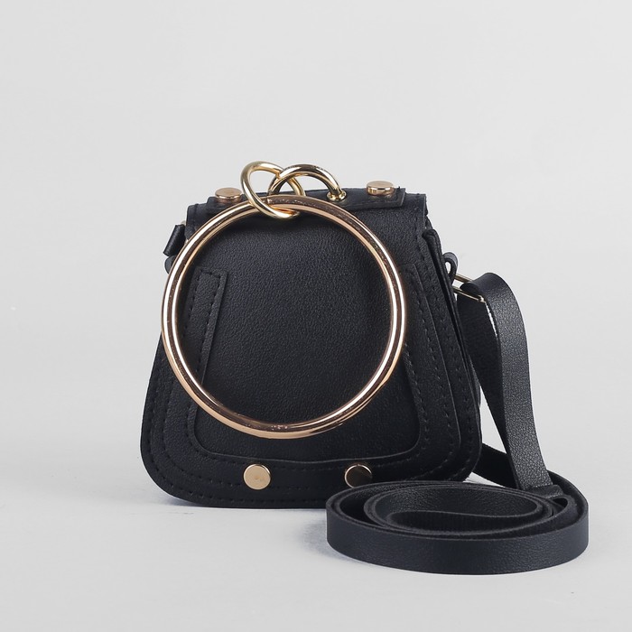 Сумка детская, отдел на клапане, регулируемый ремешок, цвет чёрный