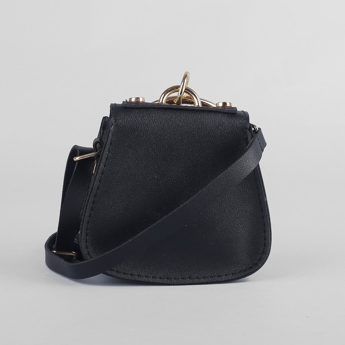 Сумка детская, отдел на клапане, регулируемый ремешок, цвет чёрный