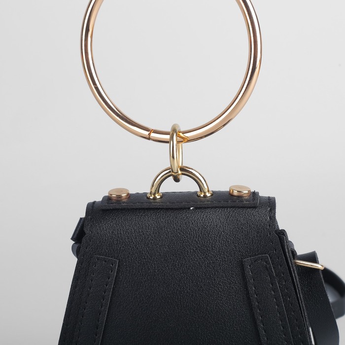 Сумка детская, отдел на клапане, регулируемый ремешок, цвет чёрный