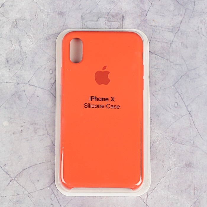 Чехол Apple Silicone Case для iPhone X, оранжевый